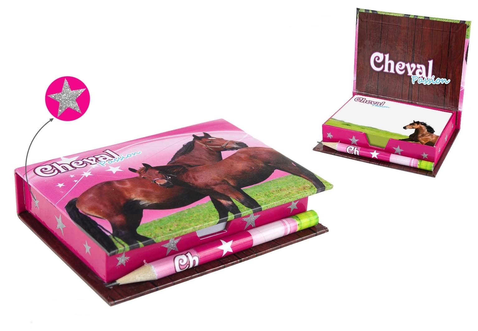 Coffret Bloc Note Cheval Avec Crayon