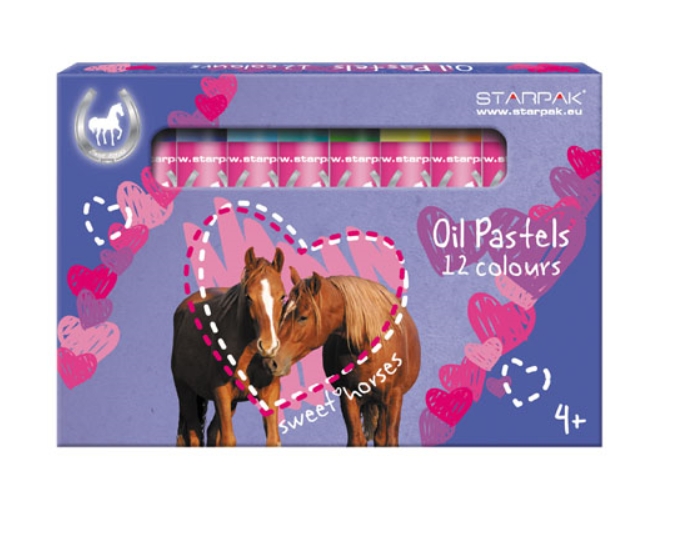 Boîte De 12 Crayons Pastels Cheval