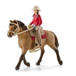 Cavalière Western Schleich Et Son Cheval