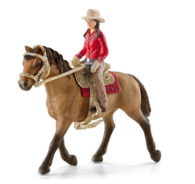 Cavalière Western Schleich Et Son Cheval