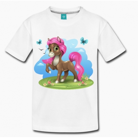 Tee shirt Blanc Poney