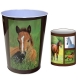 Corbeille Et Pot A Crayons Cheval Turquoise