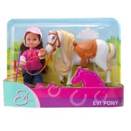 Poupée Evi Love et son poney blanc