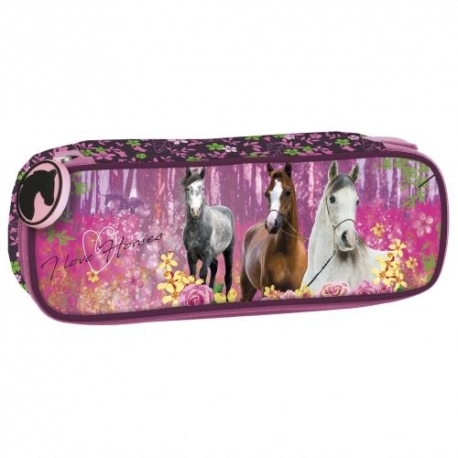 Trousse Cheval Rose Décor De Fleurs