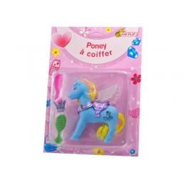 Poney à coiffer bleu