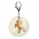 Porte-Clés Cheval Scintillant Avec Pompon