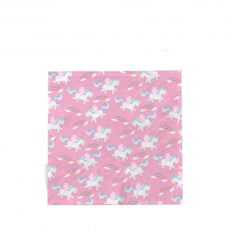 Serviettes Anniversaire Licorne