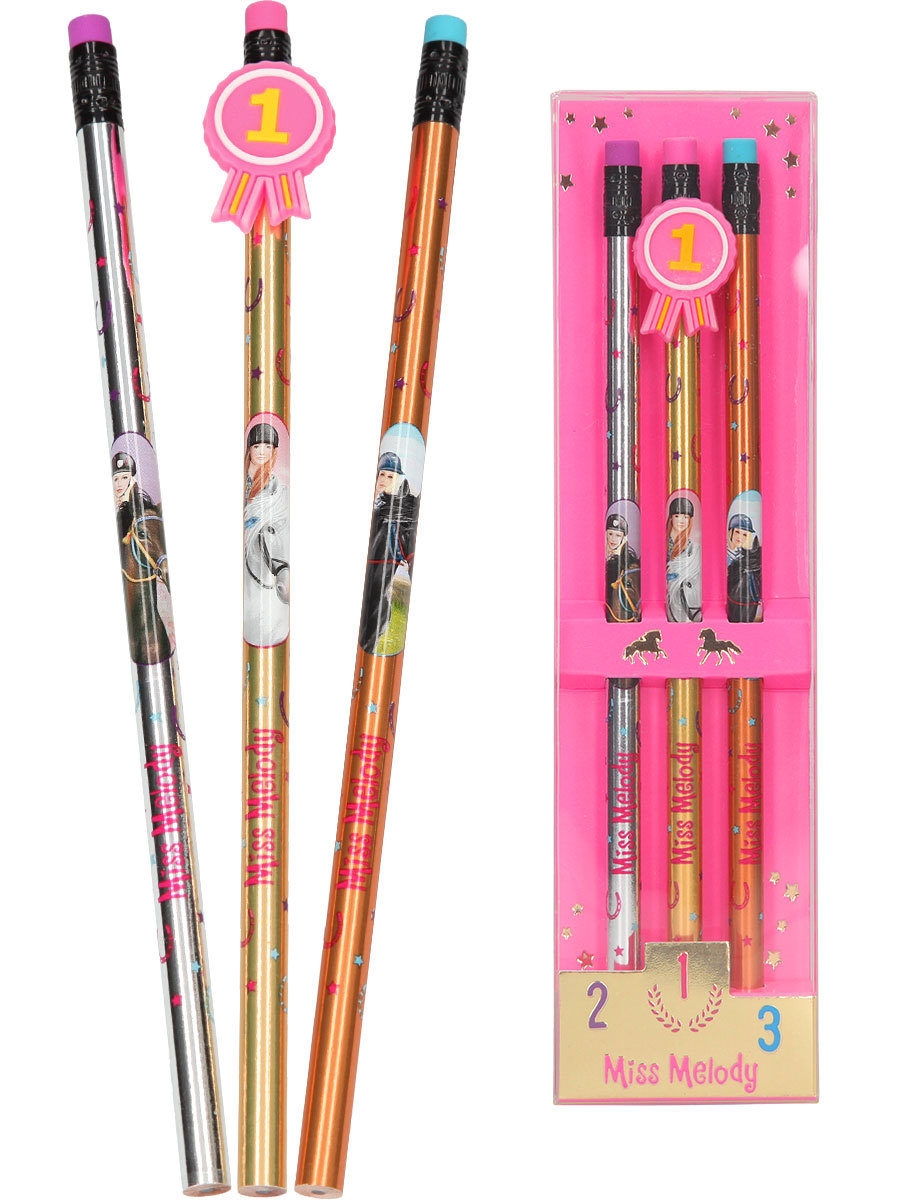 Coffret 3 Crayons HB Cheval Miss Mélody