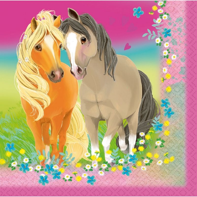 Serviette Anniversaire Pretty Poney