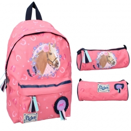 Set Scolaire Sac à Dos Lovely Ride Rose + Trousse