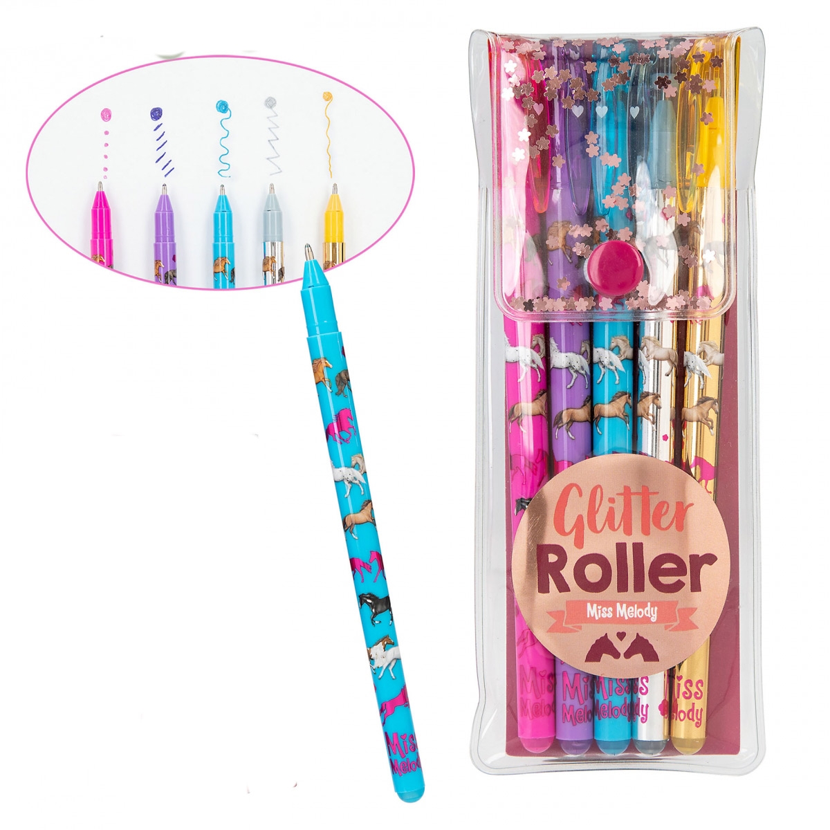 Stylo à paillettes Glitter Pen Set A, étui 12 couleurs