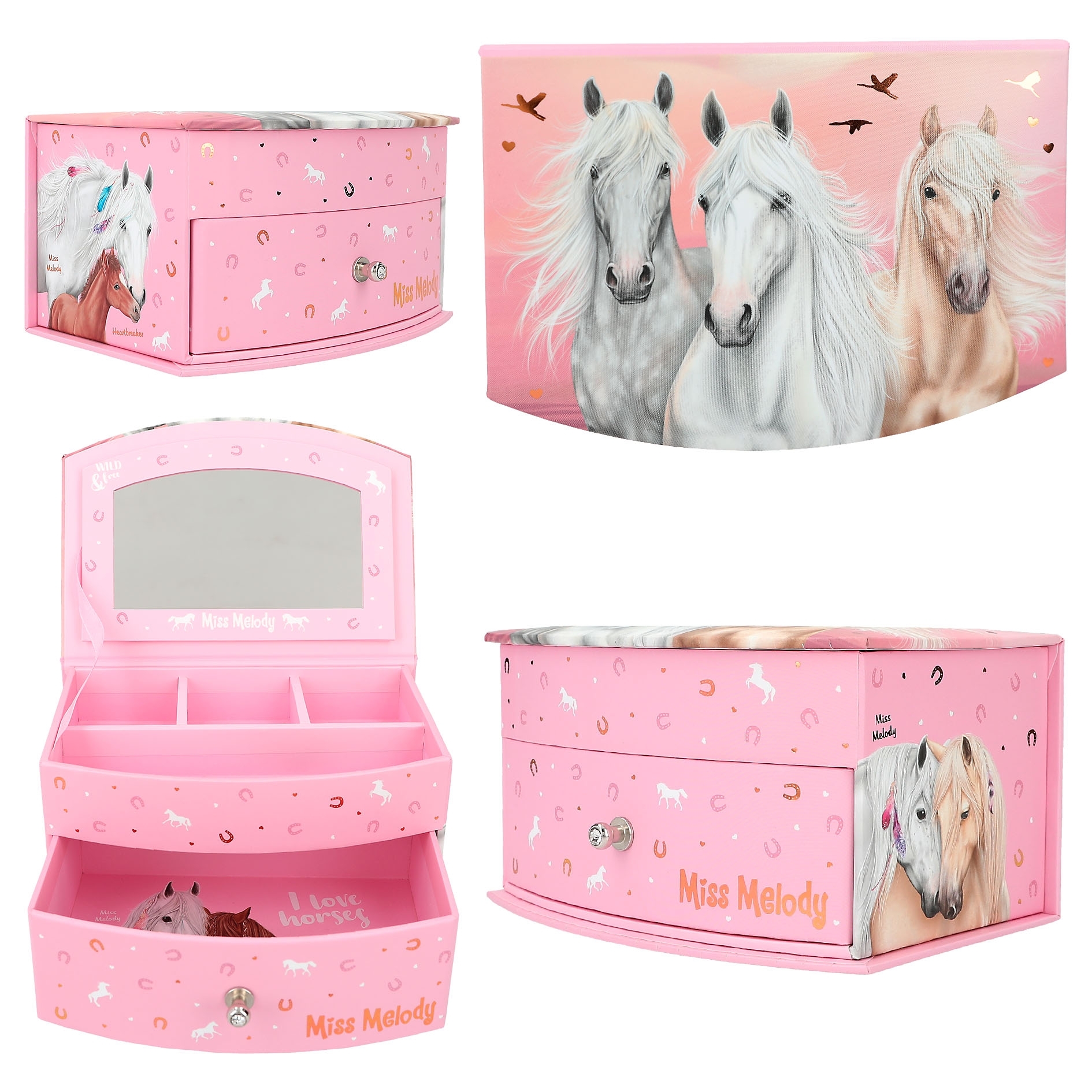 Coffret à Bijoux Rose Cheval Miss Mélody