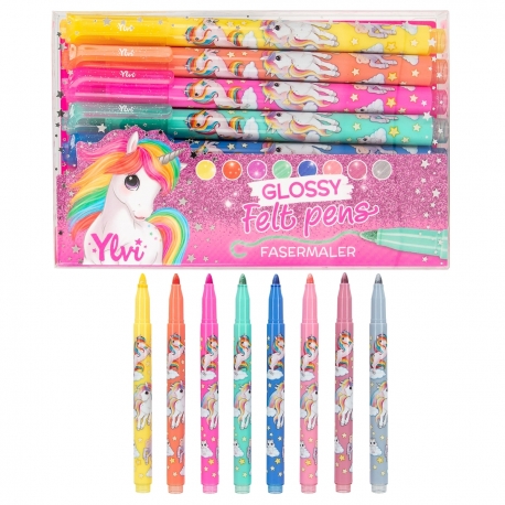 Set De 8 Feutres Métalliques Licorne